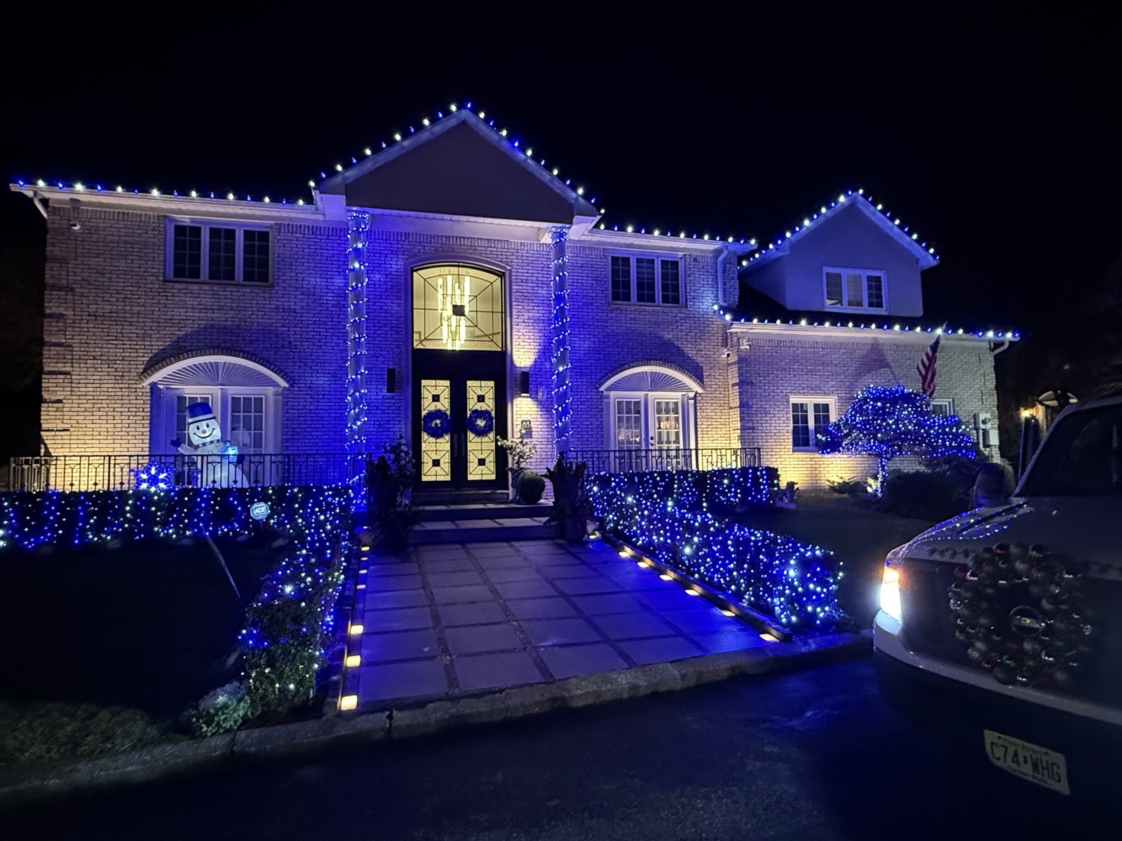 Home lit in cool blue LEDs